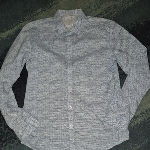 Calvin Klein Men's White and Blue Button Down Shirt..size M SLIM FIT